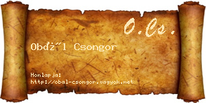 Obál Csongor névjegykártya